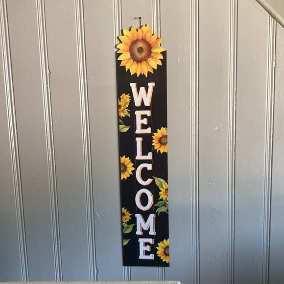 NWT- 48” Vertical Wooden Sunflower 🌻 Glittered WELCOME Fall Decor Sign - Picture 14 of 17